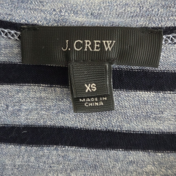 J. Crew | Blue Striped T-Shirt Dress with Side Zippers Size XS - Picture 3 of 5